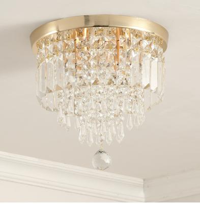 China Luxury K9 Led Crystal Ceiling Lights Outdoor Mounted Modern Villa Gold Hotel Corridor Indoor Lighting for sale