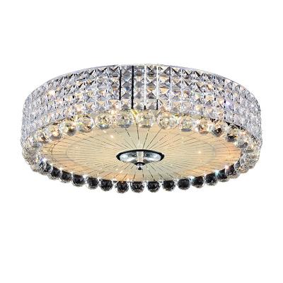 China Surface Mounted Modern Living Room Decor Light , Silver Led Lights For Bedroom Indoor Luxury Crystal Ceiling Lights for sale