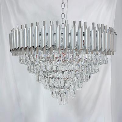 China Modern Chandelier Living Room Decorative Light Lighting Indoor Silver Modern Crystal Luxury for sale