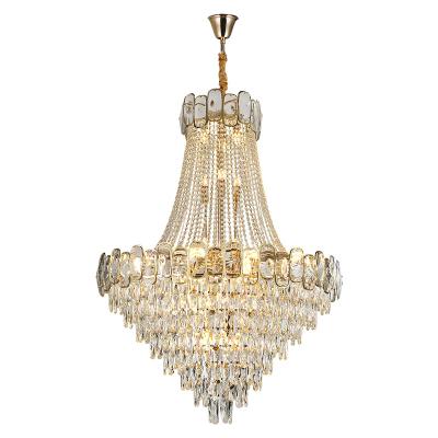 China Modern Hotel Lobby Lights Lighting Modern Crystal Chandelier Luxury Living Room Hanging Lights for sale