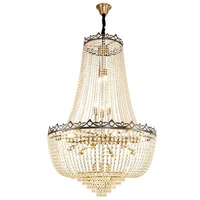 China Wholesale Vintage Contemporary Industrial Style Living Room Round Chandelier K9 Bronze Modern Luxury Crystal for sale