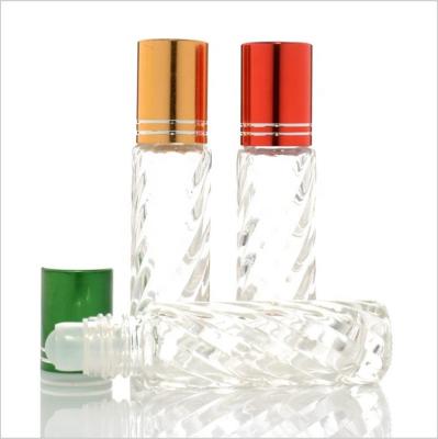 China Cosmetic Ready To Ship Essential Oil Perfume 4ml 7ml 10ml Clear Amber Glass Roll On Bottles With Roller Stainless Steel Ball Bottle for sale