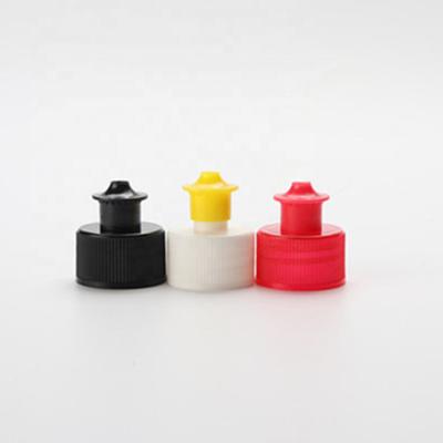 China High Quality Non-Refillable 28mm Round Plastic Green Lines Cap Cover Pull Push Plastic Cap for sale