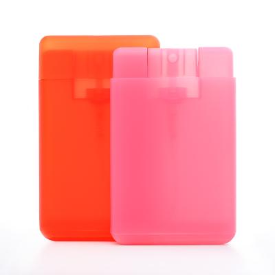 China BEAUTY PACKAGING screen printing plastic flat spray bottle 20ml credit card pocket sprayer,empty white credit card perfume sprayer for sale