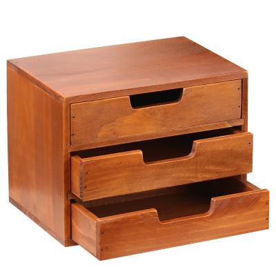 China Retro Traditional Wooden Drawer Storage Box Cosmetics Jewelry Storage Drawer Home Office Storage Box for sale