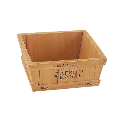 China Factory Direct Sales Retro Old Square Succulent Flower Pot Square Flower Pot Multifunctional Wooden Desktop Storage Box for sale