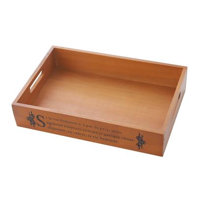 China Retro Retro Wooden Box Solid Wood Succulent Storage Desktop Wooden Storage Tray Storage Box for sale