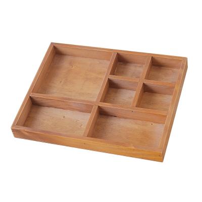 China Seven-grid wood storage box wooden storage box wholesale home daily desktop succulent storage box retro retro for sale