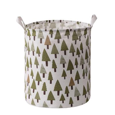 China Cute Round Folding Toy Storage Bucket Folding Laundry Basket Large Capacity Clothes Storage Basket for sale