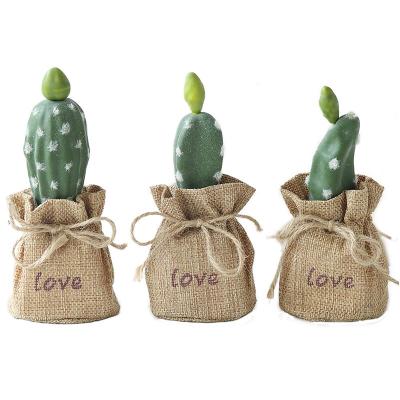 China New European Vintage Style Mini Potted Artificial Succulents Plant Cactus for sale