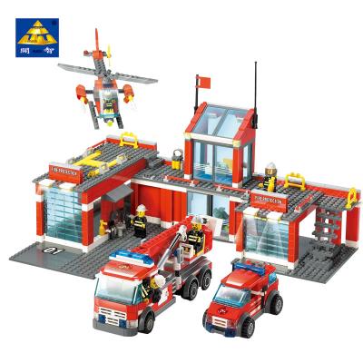 China 2021 New Electronic Toy Building Blocks City Fire Model Car Building Blocks City Toys Children's Set for sale