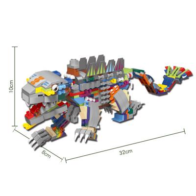 China 2021 Plastic Children's Education Building Block Toys KIDS Animal Building Block Transformation Series Dinosaur Kids Toys for sale