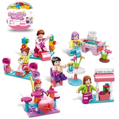 China DIY TOY Music Sunshine Party Girl Series Building Block Toys Small Kid Models Plastic Toy for sale