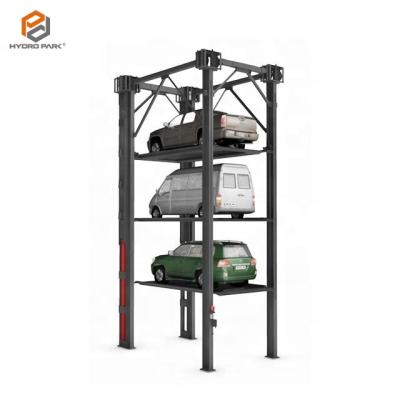 China four post parking quad stacker lift car parking system 5000*1850*2050mm for sale