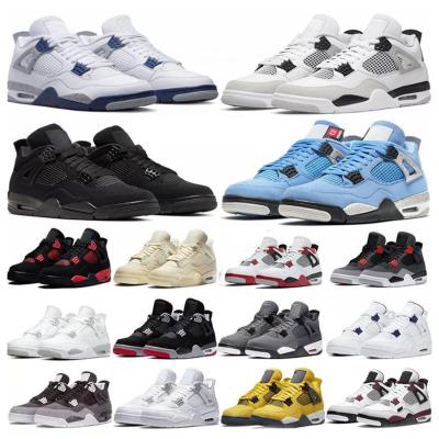 China Active Mens OG 4 Retro 4s Custom Sports Basketball Shoes New Bred Cat Canvas University Blue Fire Black Red Womens Fashion Sneakers for sale