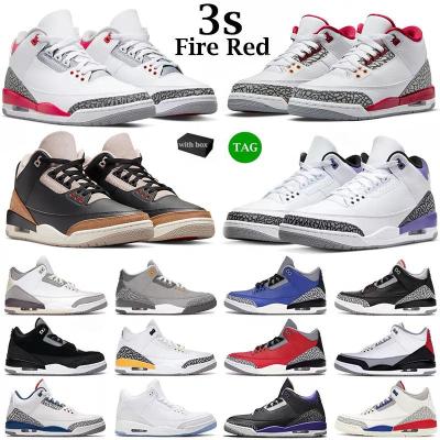 China Active Sports With Box Basketball Shoes Mens Trainers Sports Sneakers Fire Runner Cardinal Red Gray Men Cool Blue 3S 3H Red Pine Green for sale