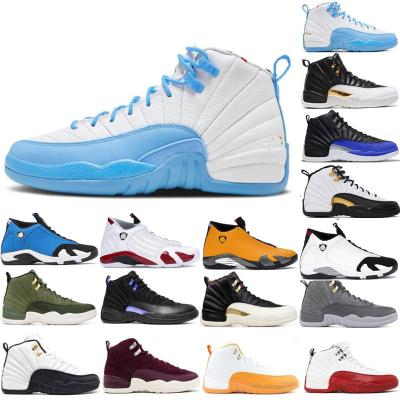 China Active Mens 12s Sports Basketball Shoes Black Dark Gold Gray Retro Dark Gamma Blue College Accord 14 12 Indigo Twist Duty Trainers 14s for sale