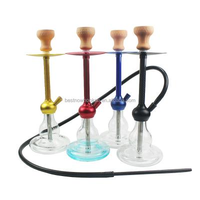 China Traditional Aluminum Smoking Accessories Glass Hookah With Handle for sale