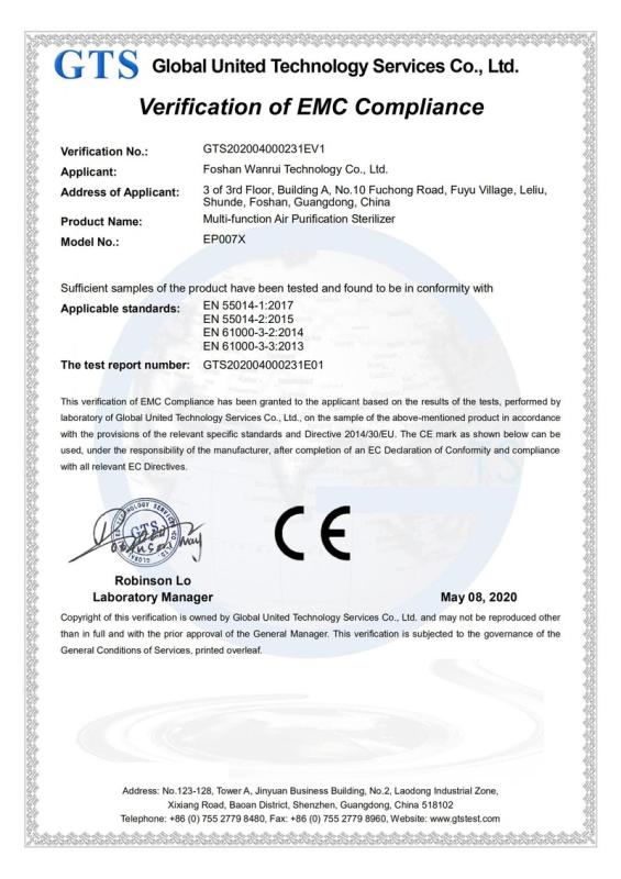 CE - Xi'an Xunling Electronic Technology Co., Ltd.