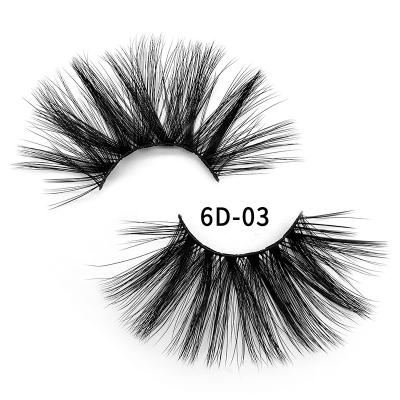 China wholesale 6D 25mm false eyelash private label strip 6d faux mink eyelash packaging set for sale