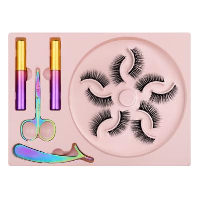 China Mink Lashes 3d Natural Faux Mink Long Magnetic Eyelashes Stick No No Eyeliner Te koop