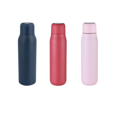 China 2021 New Arrival Sustainable Smart Pure Color Self Cleaning UV Light Sterilization Water Bottle for sale