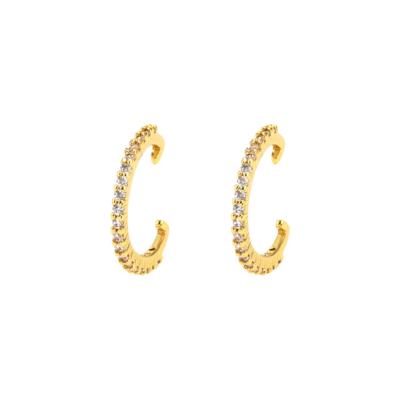 China Minimalist Wuzhou LS Jewelry Wholesale Mexico Jewelry 18k Gold Earrings Fashion Cuff Earrings For Women for sale