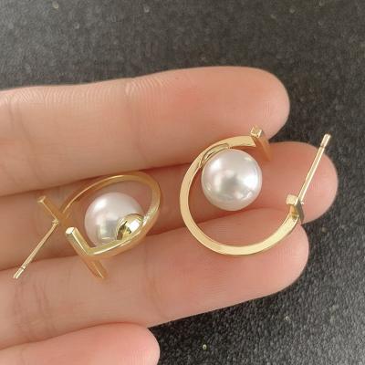 China Wholesale Wuzhou LS TRENDY Jewelry Fashion 18K Gold Pearl Earrings Women Stud Earrings Stud Earring Jewelry for sale