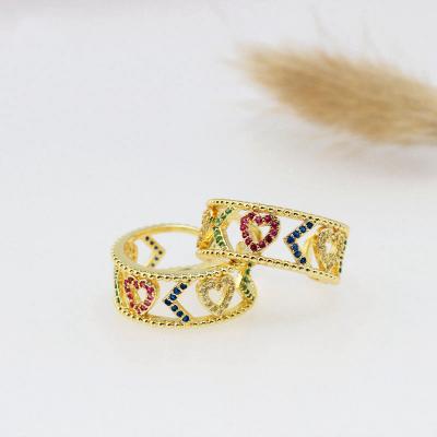 China 2021 LS Fashion Jewelry Girl Gold Plated Rainbow Ring Adjustable Fashion Ring Jewelry Woman for sale