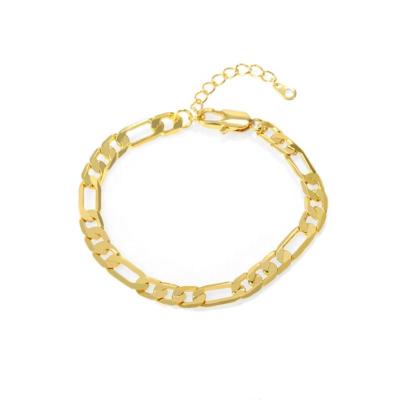 China Wuzhou LS Fashion Jewelry Wholesale Gold Plated Link Chain Cuban Anklet Jewelry for sale