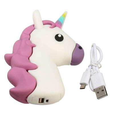 China Unicorn Power Bank Lovely Unicorn Shape Customized Portable Rechargeable 2200mAh PVC Power Bank for sale