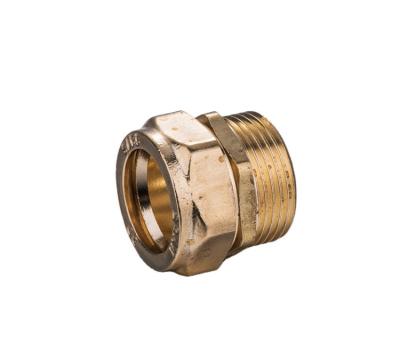 China CPFFA022 Drinking Water BRASS COMPRESSION COUPLER SIZE 15 MM MALE Equal MALE COUPLER For Drinking Water for sale