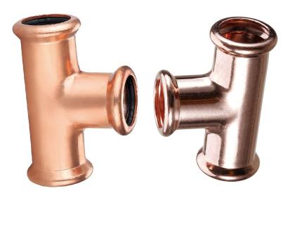 China M&V PRESS - PROFILE Copper Press Tee 15 MM To 108MM Copper Pipe Fittings for sale