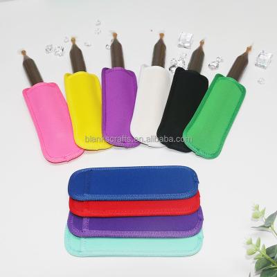 China Waterproof Reusable Colorful Empty Popsicle Stand Neoprene Sublimation Ice Pop Freezing Anti Noise Freezing Racks for sale