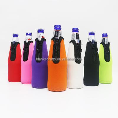 China 2022 Waterproof Neoprene Insulated Sleeve Neoprene Beer Cooler Sleeve Holder Bottle Cover Beer Bottle Cover With Zipper for sale