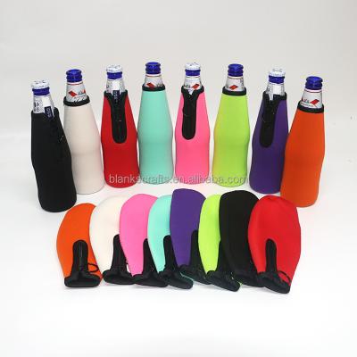 China Waterproof Promotional Top Tier Neoprene Beer Bottle Holder Insulated Cooler With Zipper for sale