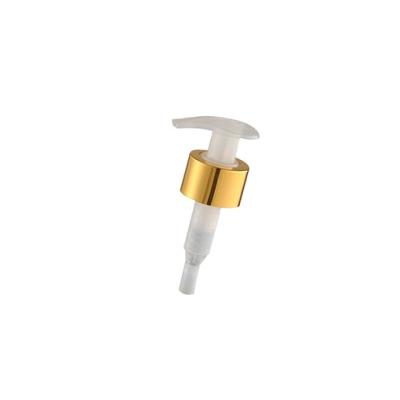 China Non Spill 24mm Hair Gel Dispenser Pump Screw Cap, 24/410 Gold Lotion Pump Bottle Plastic for sale