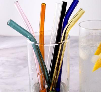 China Customized Viable Borosilicate Glass Straw Fancy Gifts 6mm High Reusable Straws For Tumbler for sale