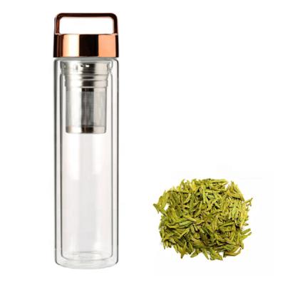 China Sustainable Glass Water Bottle Tea Infuser Bottles 500ml Double Walled For Drinking for sale