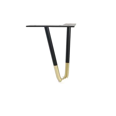 China MATAI Good Quality Modern Black And Gold Modern Steel Floor Protector Multiple Sizes Hairpin Leg For Coffee Table Sofa Chair for sale