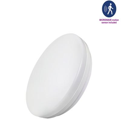 China New EUROPEAN slim led oyster sensor light 18w/20w/25w motion sensor led ceiling light for walkway for sale