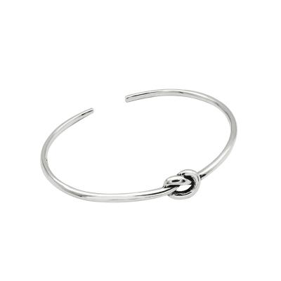 China FASHIONABLE 925 Sterling Silver Simple Open Knot Bangle Cuff Bracelet for sale