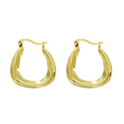 China FASHIONABLE 18k Gold Plated U Shaped Irregular Circle Earring 925 Sterling Silver for sale