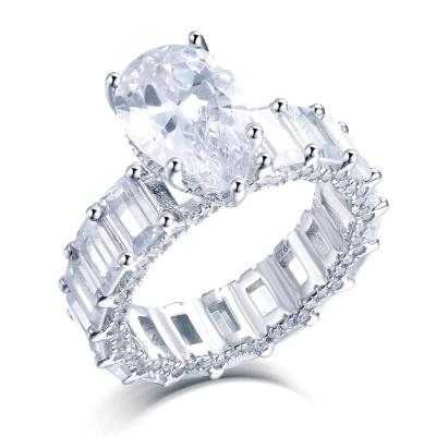 China 925 Sterling Silver TRENDY Zircon Pear Shaped Wedding Rings For Women for sale