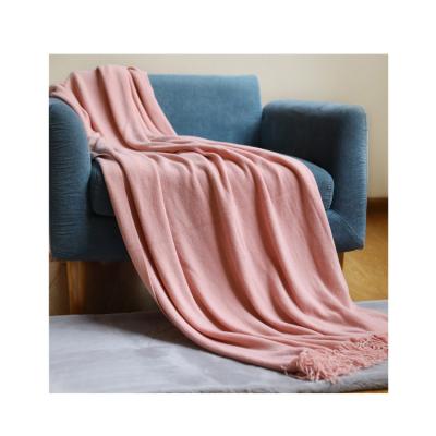 China Anti-bacteria Hot Selling Amazon Solid Color Luxury Super Soft Knit Throw Blanket for sale