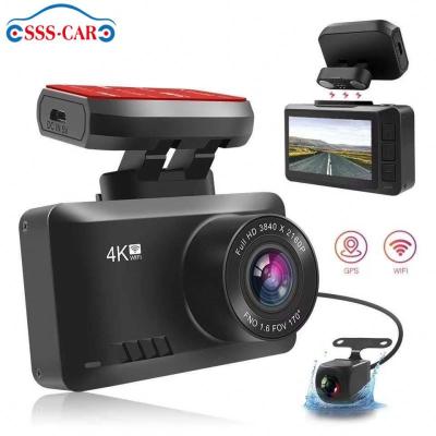 China 2022 Best Quality Front Lens 3 Channels 4K+1080P Dual Camera 2k 1080P Camera GPS WIFI Car Recorder Black Box 4K Dash Cam Waterproof for sale