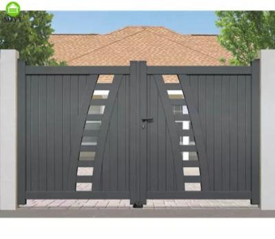 China Modern Electric lock aluminum metal driveway motor double automatic swing gate house gate designs price for sale