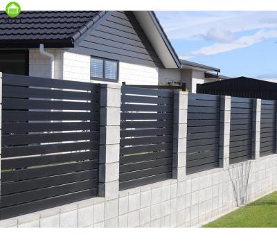 China Easily Assembled Garden Aluminum Balcony Privacy Fence Profile Louver Frame Bar Horizontal Slat Fencing for sale