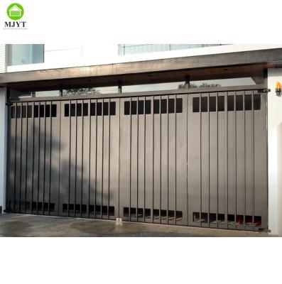 China Easily Assembled Automatic Sliding Folding Gate garden Bi-fold Gate Aluminium Bi folding Trackless Gate Door Design for sale