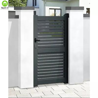 China Easily Assembled Custom Modern garden side gate Aluminum Single Swing Gate Electric Pedestrian Passageway Grille Gate for sale